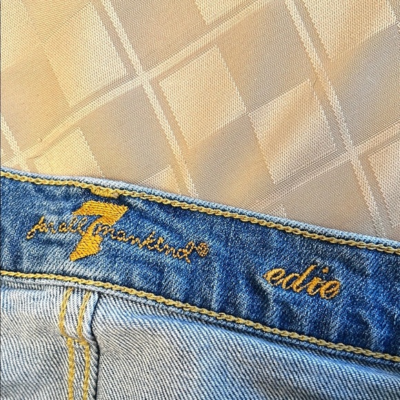 7 for all Mankind Edie High Rise Distressed Patch Work Jeans - Picture 10 of 10